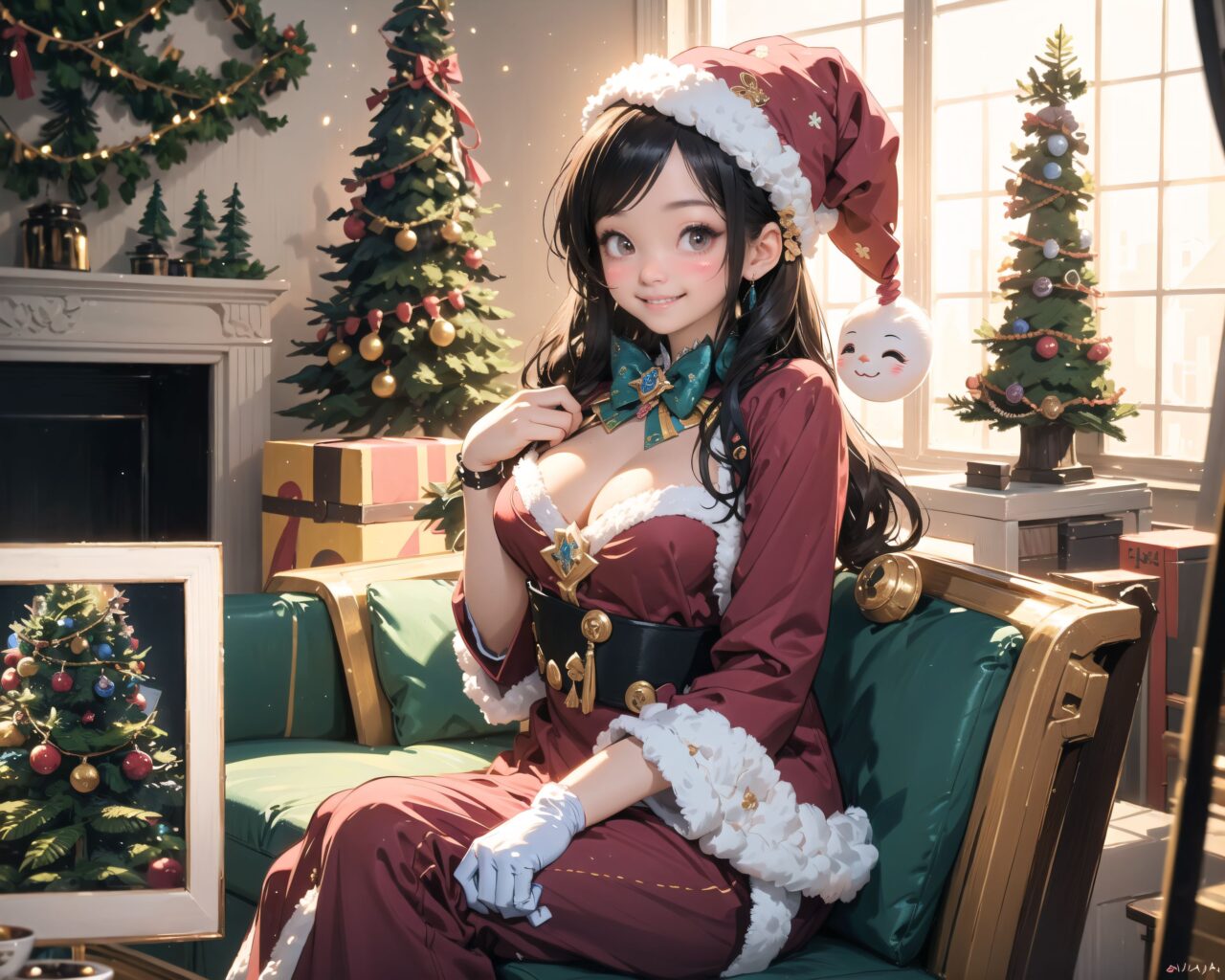 (A Fantasy world of another dimension:1.8),
(Four elf girls are gathered together:1.3), close-up shot,

(her breasts completely beauty:1.7),

well-rounded breasts, happiness, depth of field,

(The room in the background is decorated in soft, girlish colors. The room has been enchanted, and a gentle light illuminates the many items in the room:1.4),
(The girl is wearing a confident smile:1.2),
(The whole screen is a scene where fantasy elements and her erotic-kawaii charm fuse together:1.7),



( I put on my favourite Santa costume and it was photo time! The photo shoot was in the warm living room, with a glittering Christmas tree in the background. My theme was ?cute but also a little mature Santa?. During the shoot, I struggled to get a natural smile, but the photographer's kind words of ?Just be yourself!? helped me out:1.8),